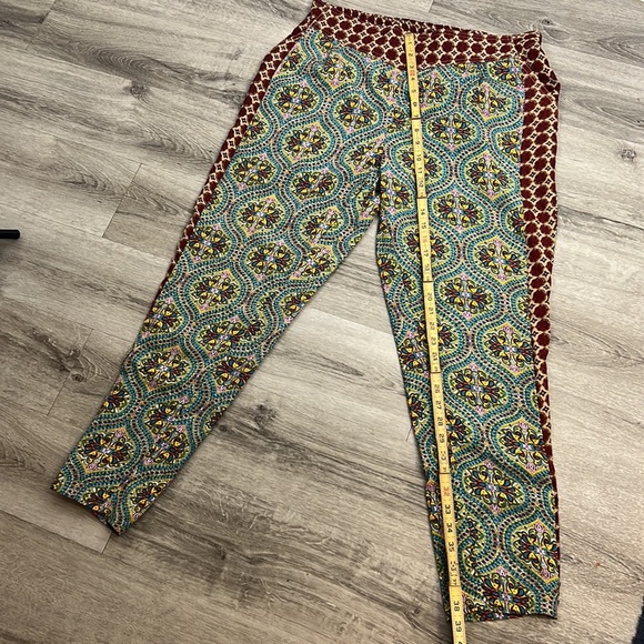 Blue Epic Bohemian Artsy Hippie Coastal Flowy Pocket Pants Yoga Joggers - Picture 5 of 13